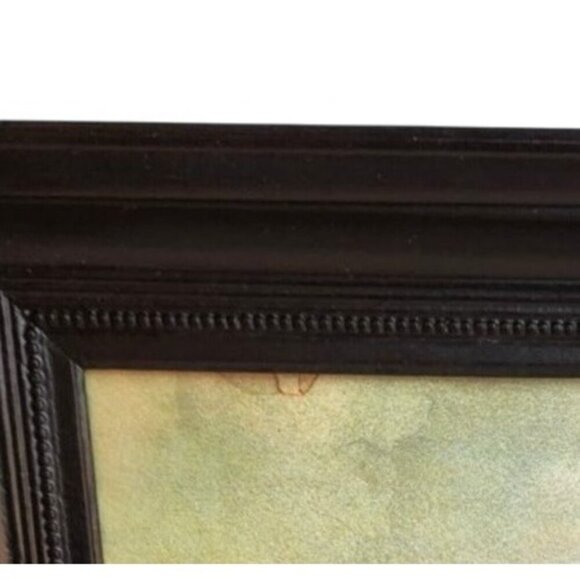 Vintage Framed Print Of Musicians Playing Instruments With Black Wooden Beaded F - Picture 2 of 12